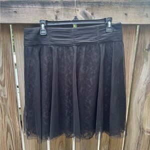 Urban Outfitters Madeline Black A-Line Lace Skirt